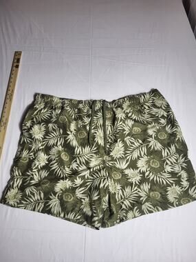 Island Passport Mens 4XL Swim Trunks Floral Tropical Board Shorts Green Mesh Lin